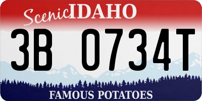 ID license plate 3B0734T