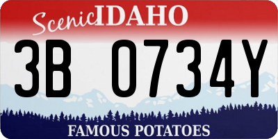 ID license plate 3B0734Y