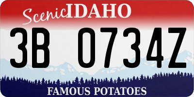 ID license plate 3B0734Z