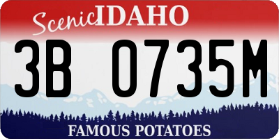ID license plate 3B0735M