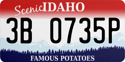 ID license plate 3B0735P