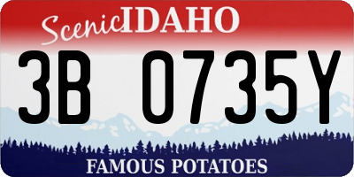 ID license plate 3B0735Y