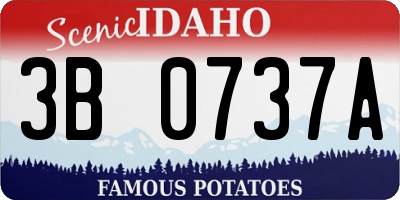 ID license plate 3B0737A