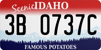 ID license plate 3B0737C