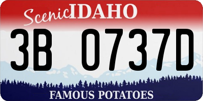 ID license plate 3B0737D