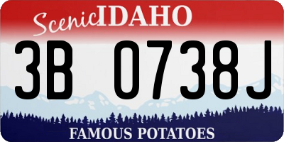 ID license plate 3B0738J