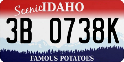 ID license plate 3B0738K