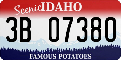 ID license plate 3B0738O