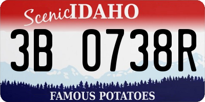 ID license plate 3B0738R