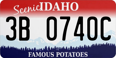 ID license plate 3B0740C