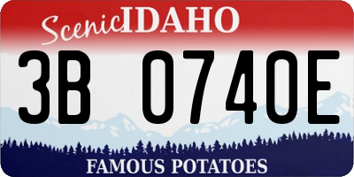 ID license plate 3B0740E