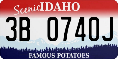 ID license plate 3B0740J