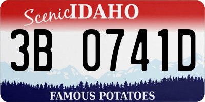 ID license plate 3B0741D