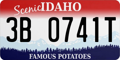 ID license plate 3B0741T