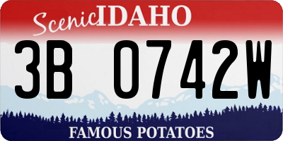 ID license plate 3B0742W