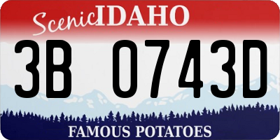 ID license plate 3B0743D