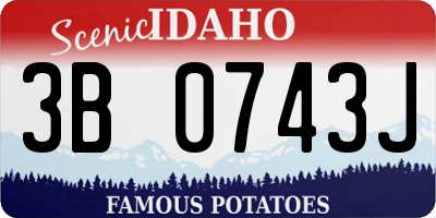 ID license plate 3B0743J