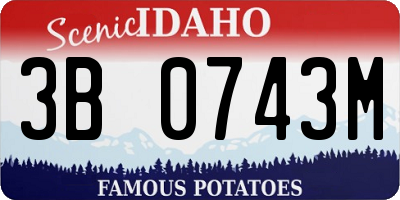 ID license plate 3B0743M