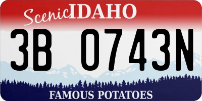 ID license plate 3B0743N