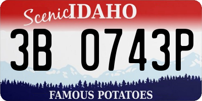 ID license plate 3B0743P