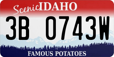 ID license plate 3B0743W