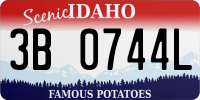 ID license plate 3B0744L