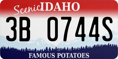 ID license plate 3B0744S