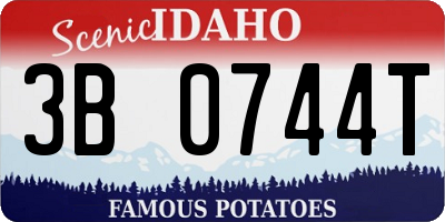 ID license plate 3B0744T