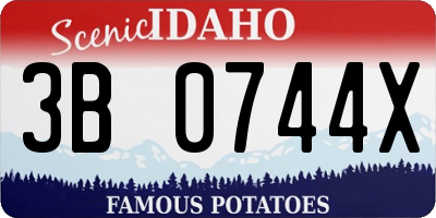 ID license plate 3B0744X