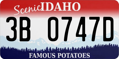 ID license plate 3B0747D