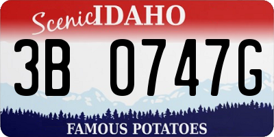 ID license plate 3B0747G