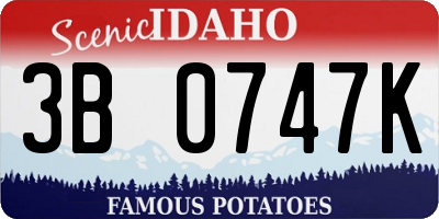 ID license plate 3B0747K