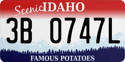 ID license plate 3B0747L