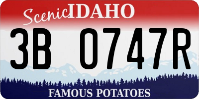 ID license plate 3B0747R