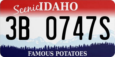 ID license plate 3B0747S