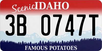 ID license plate 3B0747T