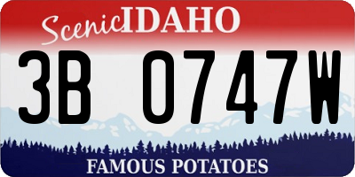 ID license plate 3B0747W