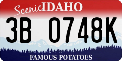 ID license plate 3B0748K