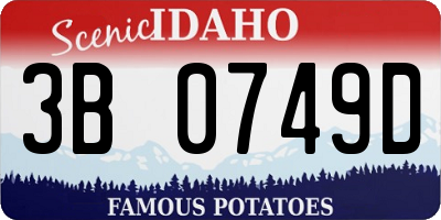 ID license plate 3B0749D