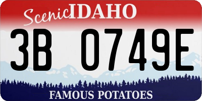 ID license plate 3B0749E