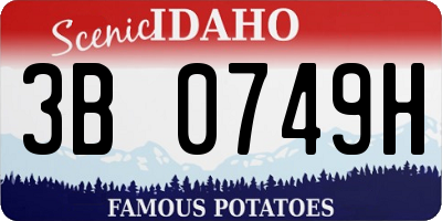 ID license plate 3B0749H