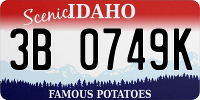 ID license plate 3B0749K