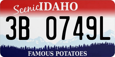 ID license plate 3B0749L