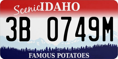 ID license plate 3B0749M