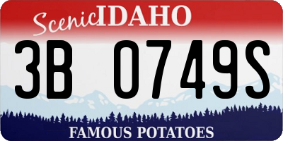 ID license plate 3B0749S