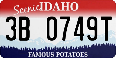 ID license plate 3B0749T