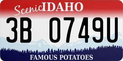 ID license plate 3B0749U