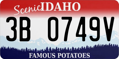 ID license plate 3B0749V