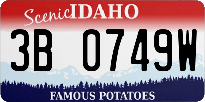 ID license plate 3B0749W