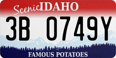 ID license plate 3B0749Y